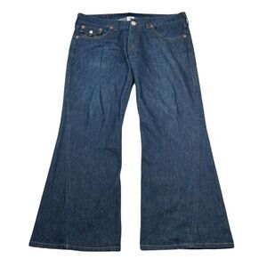 True Religion Jeans Mens 38x30 Blue Denim Rainbow Joey Y2K Flap‎ Pocket Bootcut